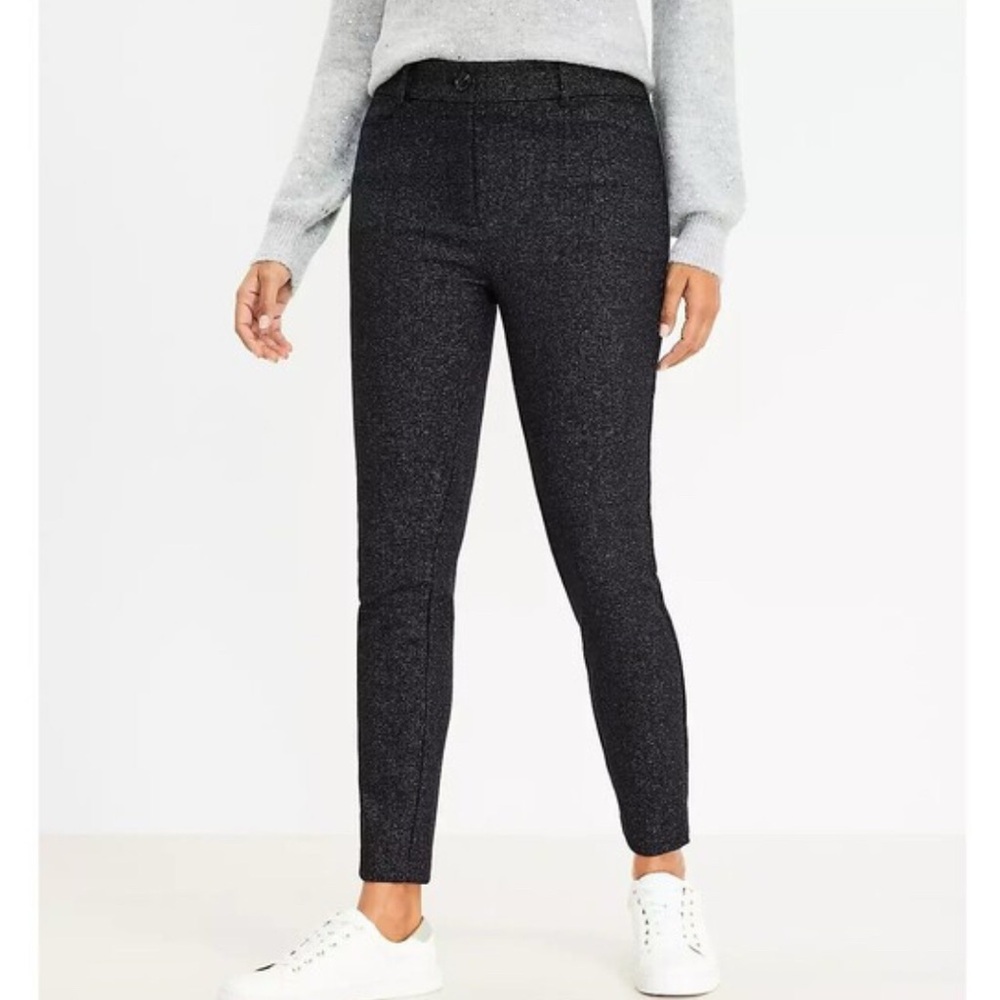 LOFT Sutton skinny shimmer pants